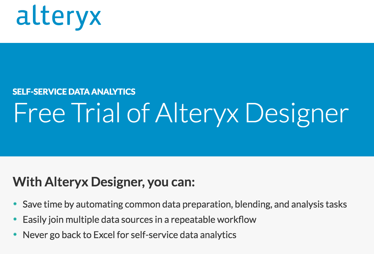 alteryx designer trial